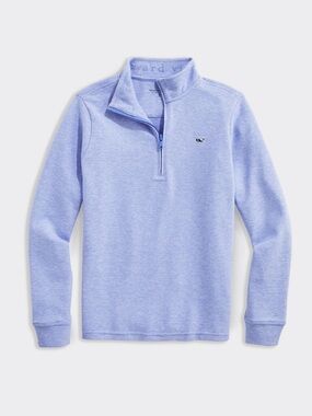 Vineyard Vines Heathered Light Blue Quarter-Zip Pullover